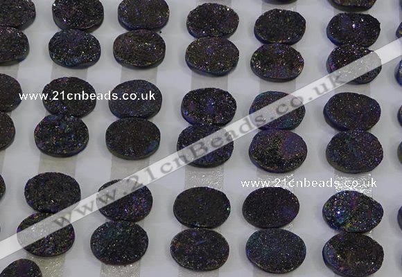 CGC174 12*16mm oval druzy quartz cabochons wholesale