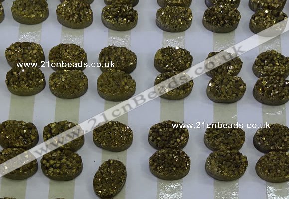 CGC187 13*18mm oval druzy quartz cabochons wholesale
