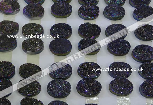 CGC192 15*20mm oval druzy quartz cabochons wholesale