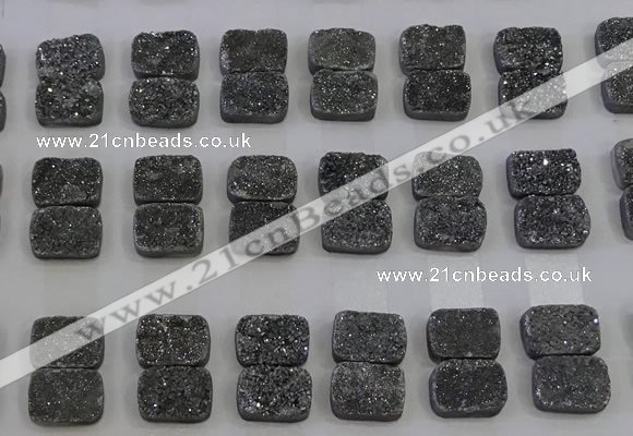 CGC200 10*14mm rectangle druzy quartz cabochons wholesale