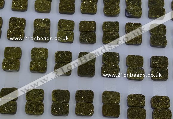 CGC202 10*14mm rectangle druzy quartz cabochons wholesale