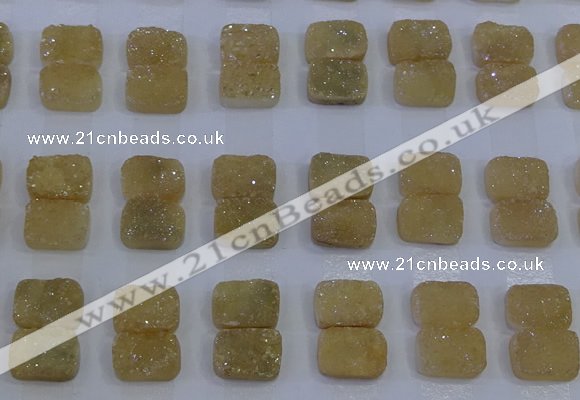 CGC203 10*14mm rectangle druzy quartz cabochons wholesale