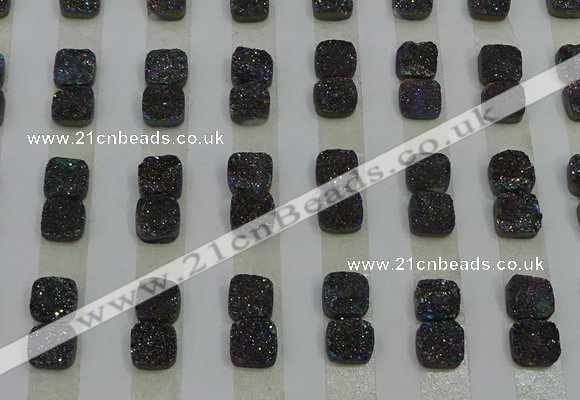 CGC210 10*10mm square druzy quartz cabochons wholesale