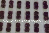 CGC214 10*10mm square druzy quartz cabochons wholesale