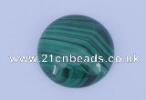 CGC22 5pcs 15mm flat round natural malachite gemstone cabochons