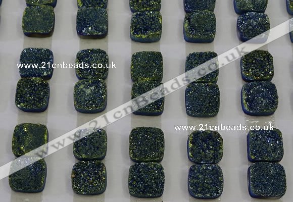 CGC226 12*12mm square druzy quartz cabochons wholesale