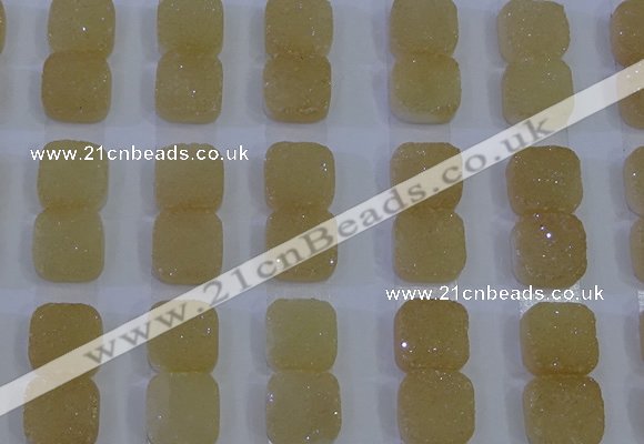 CGC227 12*12mm square druzy quartz cabochons wholesale