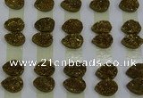 CGC231 10*14mm flat teardrop druzy quartz cabochons wholesale