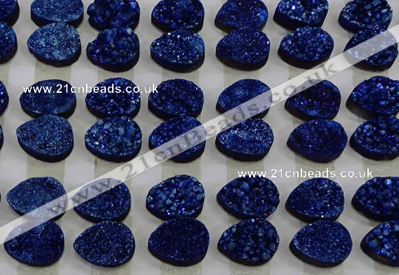 CGC240 12*16mm flat teardrop druzy quartz cabochons wholesale