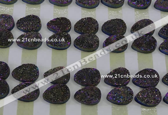 CGC251 13*18mm flat teardrop druzy quartz cabochons wholesale