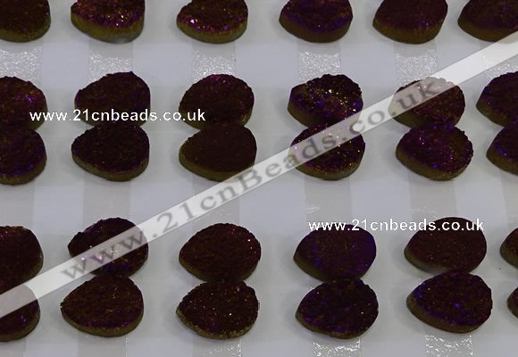 CGC252 13*18mm flat teardrop druzy quartz cabochons wholesale