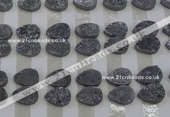 CGC256 13*18mm flat teardrop druzy quartz cabochons wholesale