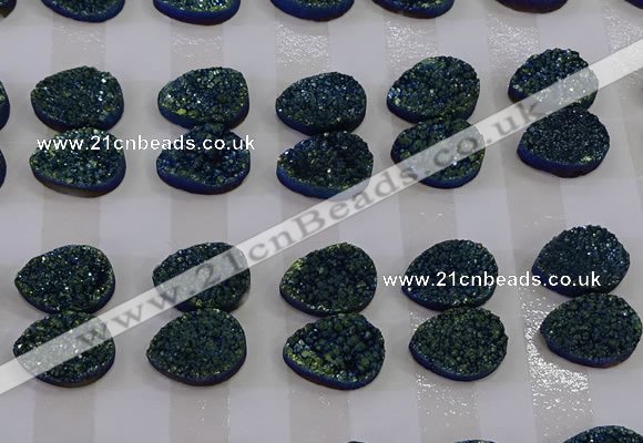 CGC259 13*18mm flat teardrop druzy quartz cabochons wholesale