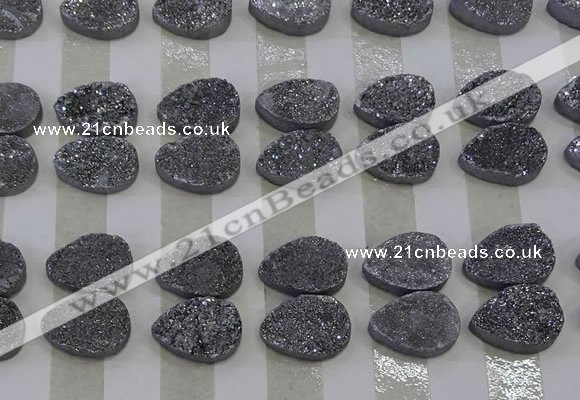 CGC266 15*20mm flat teardrop druzy quartz cabochons wholesale