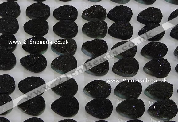 CGC267 15*20mm flat teardrop druzy quartz cabochons wholesale