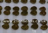 CGC268 15*20mm flat teardrop druzy quartz cabochons wholesale