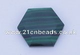 CGC42 25mm hexagon natural malachite gemstone cabochons