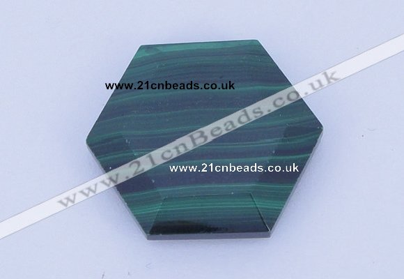 CGC42 25mm hexagon natural malachite gemstone cabochons
