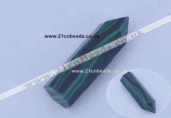 CGC43 10*30mm faceted column natural malachite gemstone cabochons
