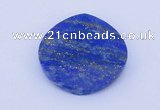 CGC51 6*28mm faceted coin natural lapis lazuli gemstone cabochons