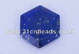 CGC52 6*27mm hexagon natural lapis lazuli gemstone cabochons