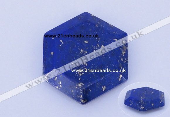 CGC52 6*27mm hexagon natural lapis lazuli gemstone cabochons