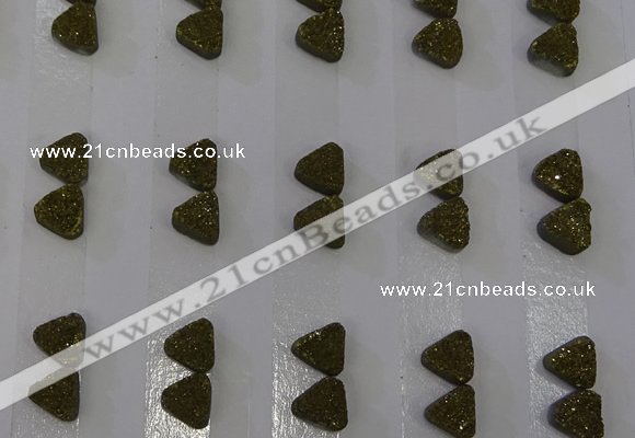 CGC62 8*8mm triangle druzy quartz cabochons wholesale