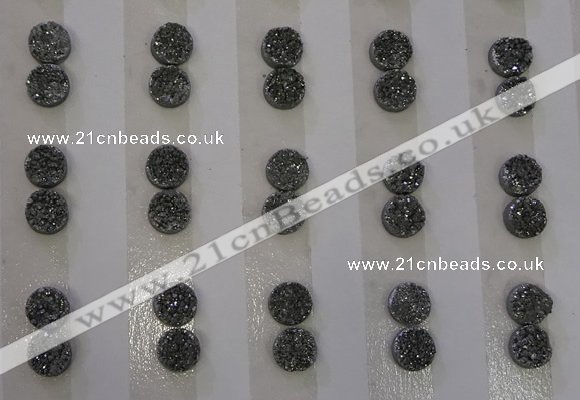 CGC72 6mm flat round druzy quartz cabochons wholesale