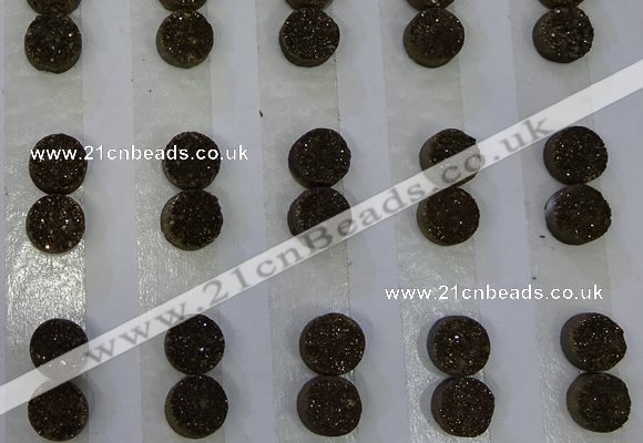 CGC82 8mm flat round druzy quartz cabochons wholesale