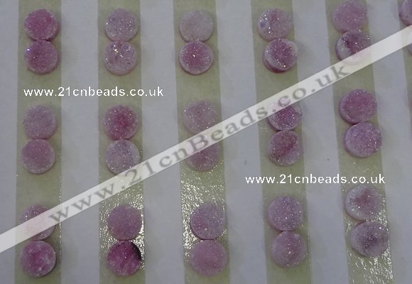 CGC85 8mm flat round druzy quartz cabochons wholesale