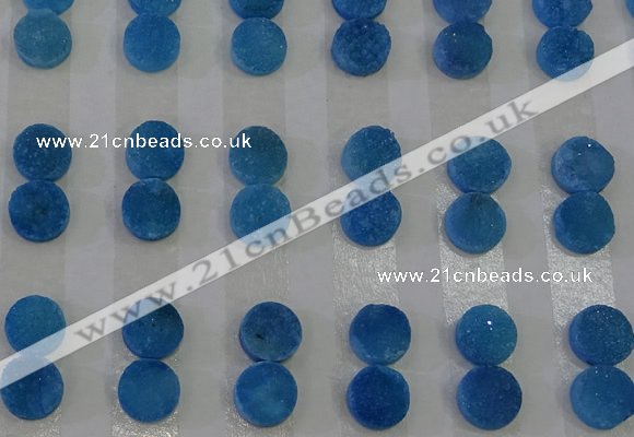 CGC98 10mm flat round druzy quartz cabochons wholesale