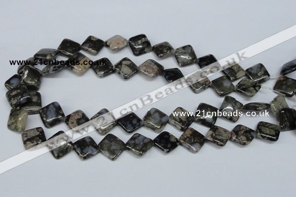 CGE01 15.5 inches 14*14mm diamond glaucophane gemstone beads