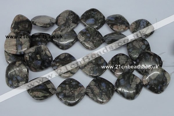 CGE02 15.5 inches 30*30mm diamond glaucophane gemstone beads