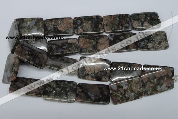 CGE05 15.5 inches 25*35mm rectangle glaucophane gemstone beads