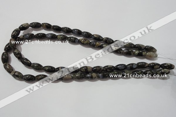 CGE115 15.5 inches 8*14mm rice glaucophane gemstone beads