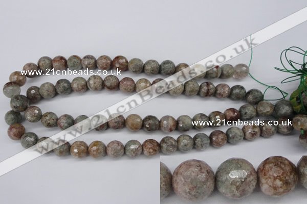 CGG12 15.5 inches 8mm faceted round ghost gemstone beads wholesale