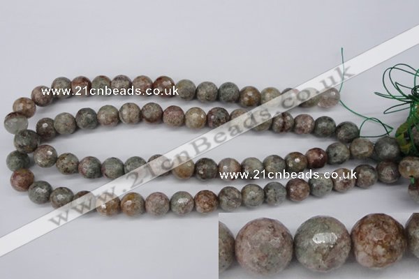 CGG14 15.5 inches 10mm faceted round ghost gemstone beads wholesale