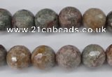 CGG15 15.5 inches 12mm faceted round ghost gemstone beads wholesale