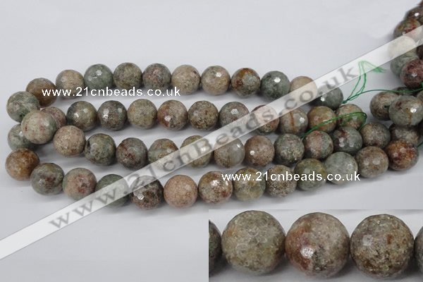 CGG17 15.5 inches 16mm faceted round ghost gemstone beads wholesale