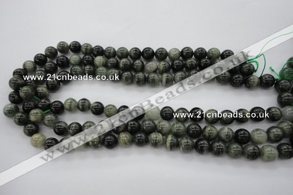 CGH04 15.5 inches 10mm round green hair stone beads wholesale