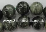 CGH08 15.5 inches 18mm round green hair stone beads wholesale