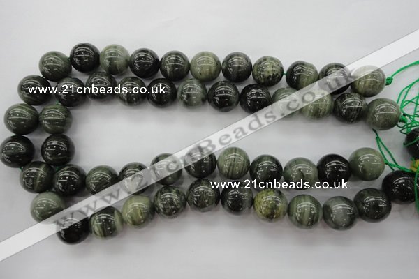 CGH08 15.5 inches 18mm round green hair stone beads wholesale