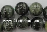 CGH09 15.5 inches 20mm round green hair stone beads wholesale