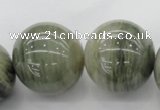 CGH10 15.5 inches 25mm round green hair stone beads wholesale