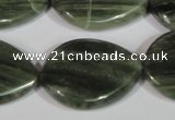 CGH35 15.5 inches 22*30mm twisted teardrop green hair stone beads