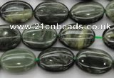 CGH43 15.5 inches 10*14mm oval green hair stone beads wholesale