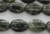 CGH46 15.5 inches 15*20mm oval green hair stone beads wholesale