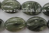 CGH47 15.5 inches 18*25mm oval green hair stone beads wholesale