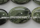 CGH48 15.5 inches 22*30mm oval green hair stone beads wholesale