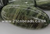 CGH51 15.5 inches 25*50mm oval green hair stone beads wholesale